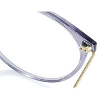 Etnia 9 ZEFI 54O PUGD Unisex Glasses, 54mm lens width, transparent violet-grey full-rim frame, gold temples, clear lenses