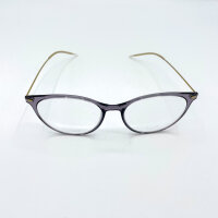 Etnia 9 ZEFI 54O PUGD Unisex Glasses, 54mm lens width, transparent violet-grey full-rim frame, gold temples, clear lenses