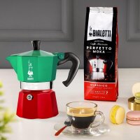 Bialetti Moka Express 6-cup espresso maker, 270 ml, aluminum, tricolor, classic design
