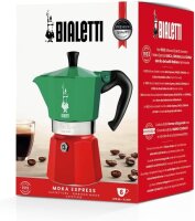 Bialetti Moka Express 6-cup espresso maker, 270 ml, aluminum, tricolor, classic design