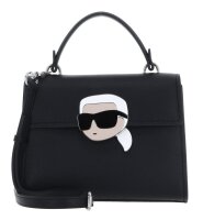 Karl Lagerfeld A2W30105 IKON shoulder bag, black, pebble texture, logo, recycled polyurethane, one size