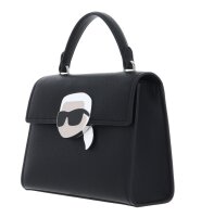 Karl Lagerfeld A2W30105 IKON shoulder bag, black, pebble texture, logo, recycled polyurethane, one size