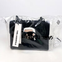 Karl Lagerfeld A2W30105 IKON shoulder bag, black, pebble texture, logo, recycled polyurethane, one size