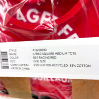 Karl Lagerfeld A1W50010, mittelgroße Tote Bag, Racing Red, Shopper, 65% recycelte Baumwolle, 35% Baumwolle, Einheitsgröße