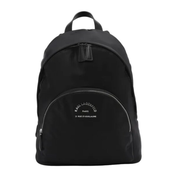 Karl Lagerfeld A2W30084, medium backpack, black, 90% recycled polyamide, 10% polyurethane, one size