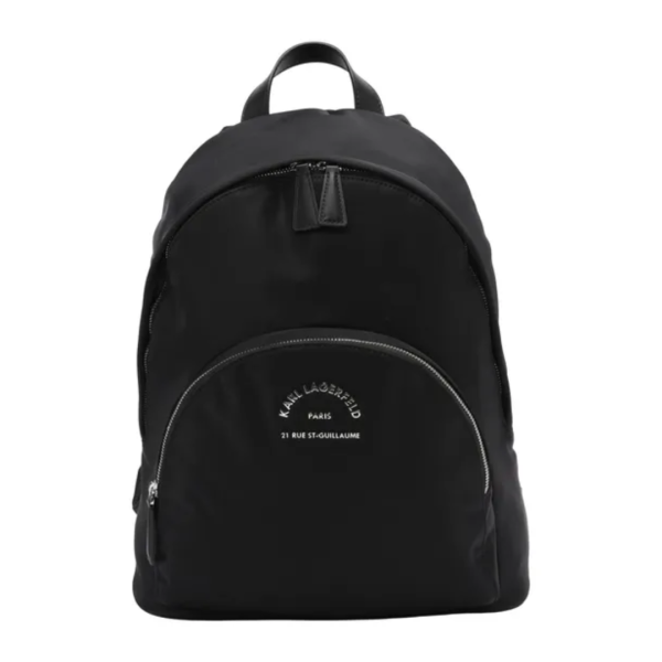 Karl Lagerfeld A2W30084, medium backpack, black, 90% recycled polyamide, 10% polyurethane, one size