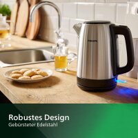 Philips Series 3000 Kettle, 2200W, 1.7L, Stainless Steel/Black, robust, ideal for everyday use