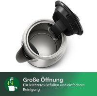 Philips Series 3000 Kettle, 2200W, 1.7L, Stainless Steel/Black, robust, ideal for everyday use