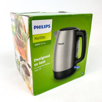 Philips Series 3000 Kettle, 2200W, 1.7L, Stainless Steel/Black, robust, ideal for everyday use