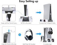 ElecGear PS5 Kühl- und Ladestation, DualSense Controller-Dock, Lüfter, vertikaler Spielehalter, Headset- und Fernbedienungsablage