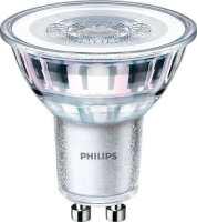Philips GU10 LED spotlight, 50W equivalent, 355lm, 2700K warm white, 36° beam angle, 220–240V, 10-pack, energy class F