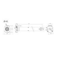 Cherubini Ocean 15/17 M/SOC. Rohrmotor, Antriebsmotor, weißes Anschlusskabel, Handsteuerung, 1 Stück