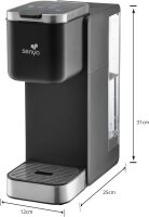 SENYA Tea Time Pro SYBF-CM035N, electric tea maker, 1000 W, 1.2 L, touchscreen, 3 tea types, 3 fill levels, for loose tea & tea bags