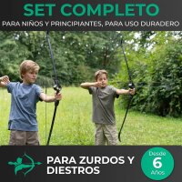 Bowrilla BOW109 Childrens Bow Set, Toy Archery, 6 Hybrid Carbon Arrows, 3 Targets, Arrow Set for Children
