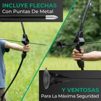 Bowrilla BOW109 Childrens Bow Set, Toy Archery, 6 Hybrid Carbon Arrows, 3 Targets, Arrow Set for Children