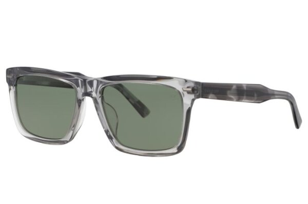 Davidoff Mens Sunglasses DAPS114-02, Titanium, 56 mm lenses, 17 mm bridge, 145 mm temples, polarized, clear Xtal frame, green lenses