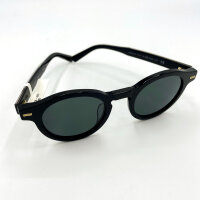 Davidoff mens sunglasses DAPS113-01, titanium, polarized black frame with gold line, tinted lenses, 47 mm lens width