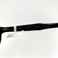 Davidoff mens sunglasses DAPS113-01, titanium, polarized black frame with gold line, tinted lenses, 47 mm lens width