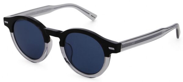 Davidoff DAPS113-02 Mens Sunglasses, Titanium, Polarized, 47 mm Lens Width, Havana, Blue Lenses