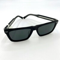 Davidoff DAPS114-01 Unisex Sunglasses, rectangular, 56 mm lenses, black wide frame, silver details, tinted