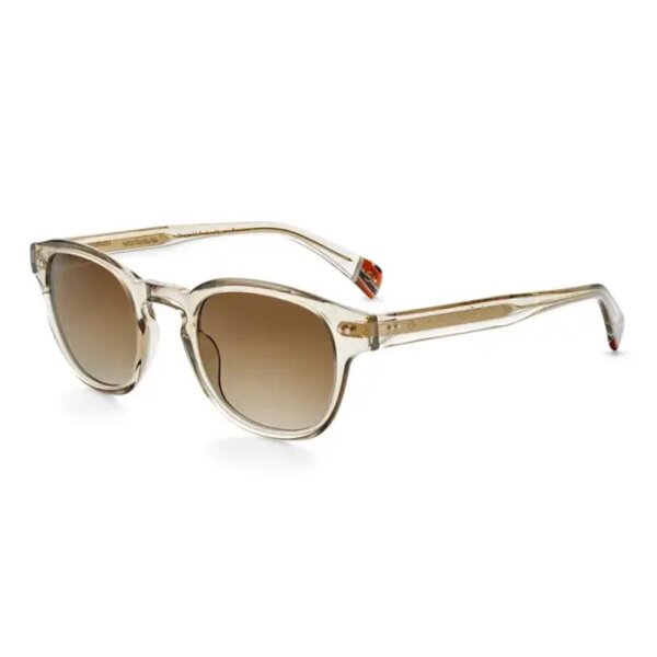 Etnia Barcelona PALA2 womens glasses, 48 ​​mm lens width, transparent grey-beige frame, gold details, brown gradient lenses