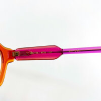 Etnia Barcelona womens glasses Bold Collection, model 5 BRUT31 47O CO, 47 mm lenses, transparent orange-pink frame, purple temples, gold details