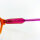 Etnia Barcelona womens glasses Bold Collection, model 5 BRUT31 47O CO, 47 mm lenses, transparent orange-pink frame, purple temples, gold details