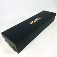Versace Skateboard, Medusa-Barockdesign, Komplettboard mit Achsen & Rollen, schwarz-weiß-gold, Luxus-Skateboard