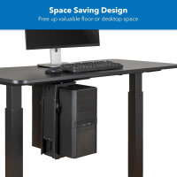MOUNT IT MI-7172 Gaming CPU Mount, Under Desk, Adjustable, with Sliding Rail and Mounting Hardware, Black