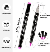 ABEIER 120 Colors Dual Brush Marker Set, water-based...
