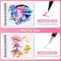 ABEIER 120 Farben Dual Brush Marker Set, wasserbasierte ungiftige Doppelfasermaler, ideal für Journaling, Skizzen, Illustration, Malbücher
