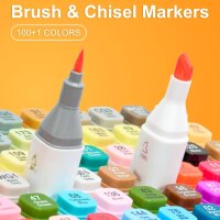 AnyMark Alcohol Marker Set, 100 Colors, Brush and Chisel...