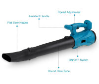 Jemi QIF-11F Electric Air Dryer, 21V, 2800W, Cordless, 1500mA Lithium Battery, Blowing Speed ​​up to 200 km/h