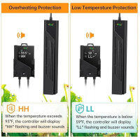 Hygger HGY0003 Aquarium Heater 800W, explosion-proof quartz glass, LED controller, temperature sensor, automatic shut-off, warning signal