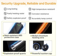Hygger HGY0003 Aquarium Heater 800W, explosion-proof quartz glass, LED controller, temperature sensor, automatic shut-off, warning signal