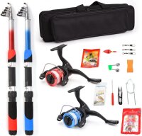 Fishing rod set, 2 x 213 cm telescopic rods, 2 spinning...