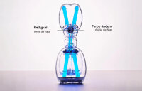 Lexon x Jeff Koons Balloon Dog Clear/Multi A, dimmbare LED-Designlampe, limitierte Edition, dekorative Designerleuchte