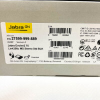 Jabra Evolve2 75, wireless headset with charging dock, 8-microphone technology, for PC and Unified Communications