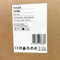 FARO BARCELONA Soleil 70785 Solarleuchte, 2W, 3000K, 2200mAh, IP54, IK07, DC3.7V, dunkelgrau, Energieklasse E