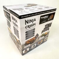 Ninja CRISPi FN101EUGY Hot Air Fryer, 3.8L, 1700W, 4-in-1 Air Fryer, compact, 2 glass containers, lid, grey, for 6 servings