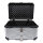 Aluminium Motorrad-Topcase Modell 130, 9 kg, 62x46x39 cm, abschließbar, wasserdicht, inkl. Befestigung & Innenfutter, silber/schwarz