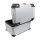 Aluminium Motorrad-Topcase Modell 130, 9 kg, 62x46x39 cm, abschließbar, wasserdicht, inkl. Befestigung & Innenfutter, silber/schwarz