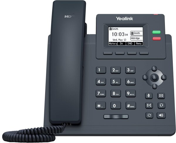 Yealink SIP-T31P IP-Telefon, 2 VoIP-Konten, 5,8 cm Display, Dual 10/100 Ethernet, PoE-Unterstützung