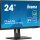 iiyama ProLite XUB2463HSU-B1 Monitor, 23,8 Zoll, Full-HD IPS, 100 Hz, HDMI/DP/USB 3.2, höhenverstellbar, Pivot, FreeSync, Slim-Design, Schwarz