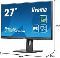 iiyama ProLite XUB2763HSU-B1, 27" Full-HD Eco IPS Monitor, 100 Hz, 1 ms, Eyesafe 2, HDMI/DP/USB, höhenverstellbar, Slim-Bezel