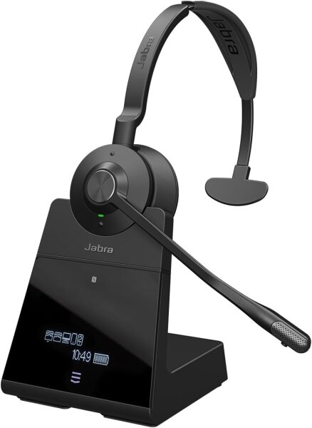 Jabra Engage 75 SE Mono Headset, wireless, headband cushion, base station, USB-C/USB-A cable, desk phone cable, power adapter, instruction manual