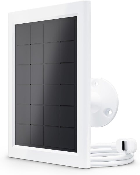 Arlo solar panel, white, weatherproof, compatible with Arlo Essential 2/XL Gen 2 security cameras, 24/7 charging function for outdoor use