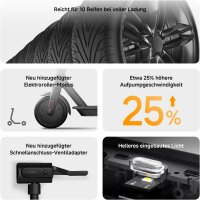 Xiaomi Portable Electric Air Compressor 2, tragbarer Luftkompressor, 150 PSI, 6 Modi, Auto-Stopp, LED, USB-C, für bis zu 10 Reifen
