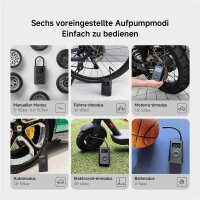 Xiaomi Portable Electric Air Compressor 2, tragbarer Luftkompressor, 150 PSI, 6 Modi, Auto-Stopp, LED, USB-C, für bis zu 10 Reifen
