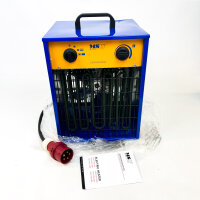MSW Motor Technics 10060843 Electric Construction Heater, 9000 W, 400 V, rectangular fan heater, 3 speeds, ideal for drying plastered walls